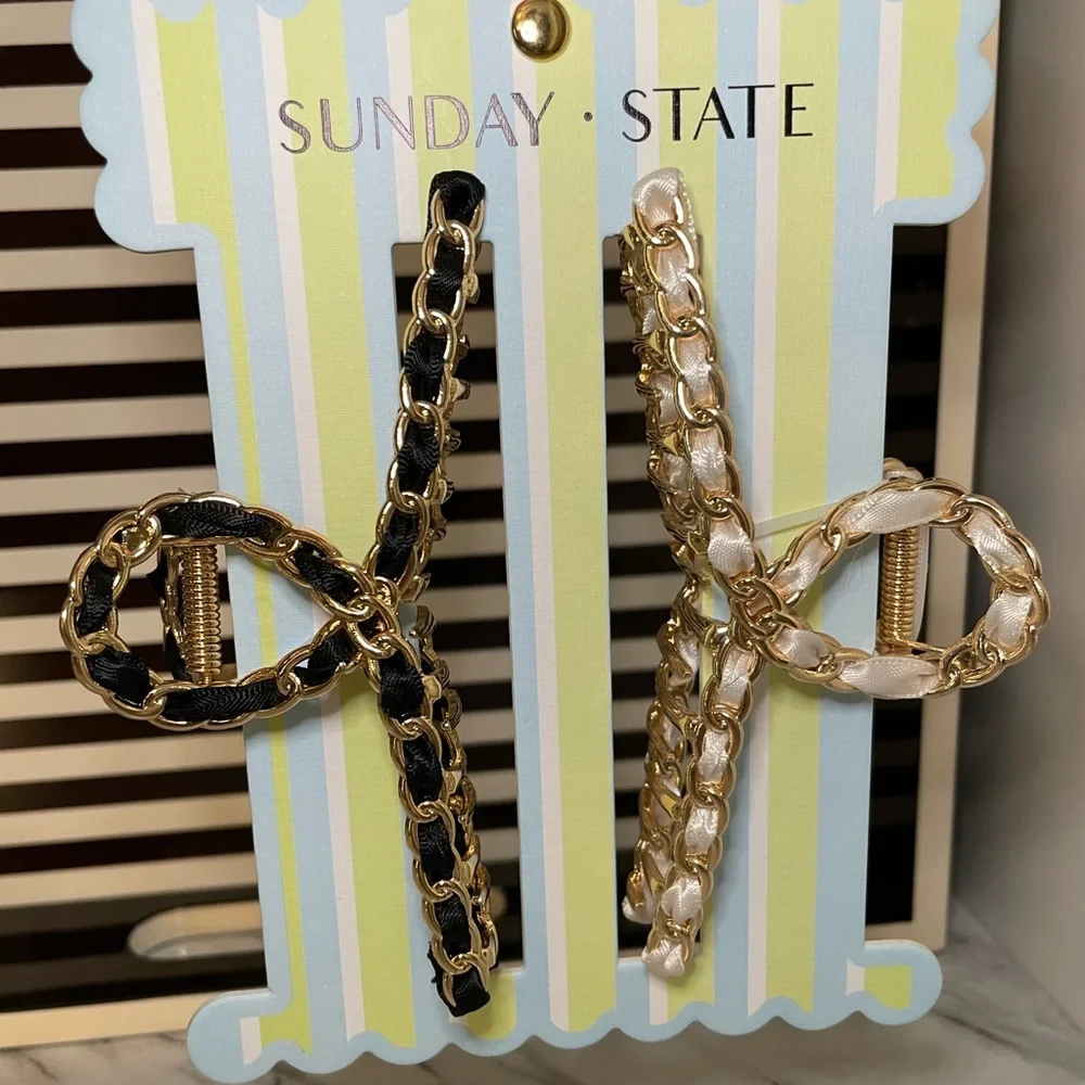 Luxury Style Hair Clips Black/Gold White/Gold